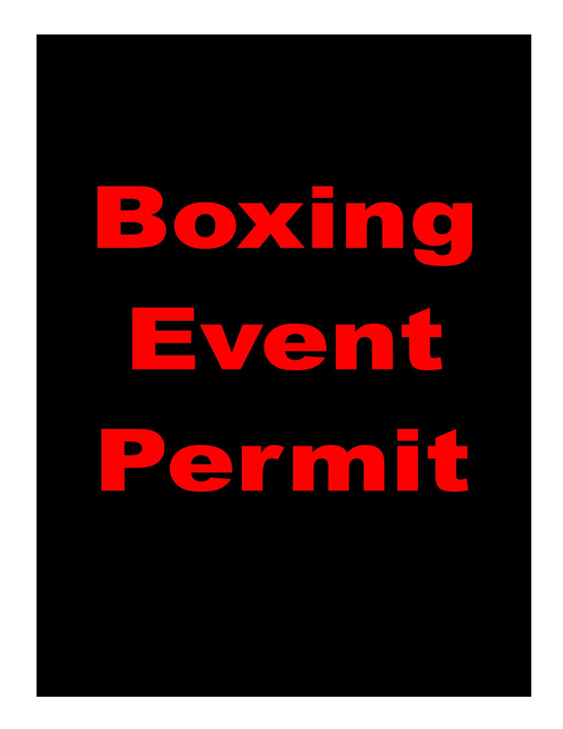 Boxing Event Permit
